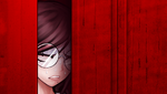 Toko fearfully hiding herself in her dorm