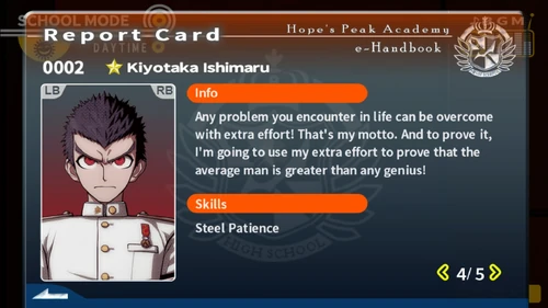 Kiyotaka Ishimaru Report Card Page 4