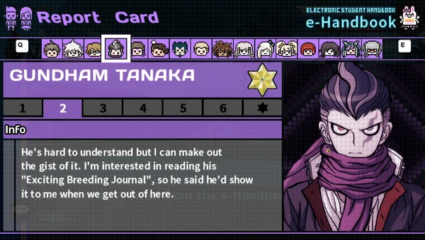 Gundham Tanaka's Report Card Page 2