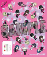 The crêpes wrapper featuring some of the Danganronpa V3 cast a customer would receive if they purchased both crêpes.