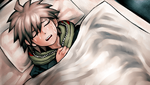 Danganronpa 1 CG - Makoto Naegi sick in bed (1)