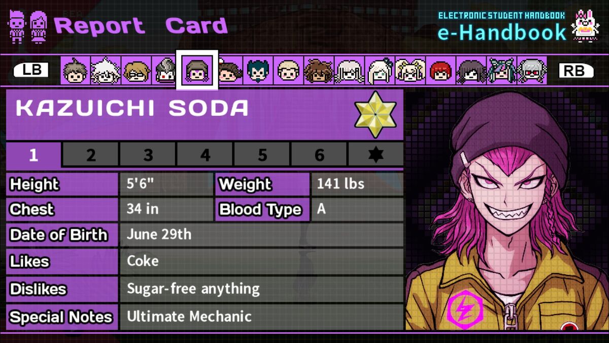 Danganronpa Report Card