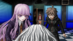 Finding Sakura Ogami's corpse with Kyoko Kirigiri and Makoto Naegi