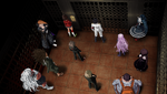 Students in the elevator to the Class Trial room