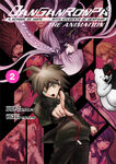 Front cover of Danganronpa: The Animation manga adaptation (Volume 2; English)