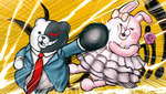 Monokuma hitting Monomi