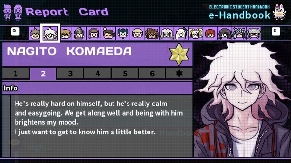 Nagito Komaeda's Report Card Page 2