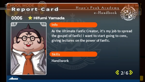 Hifumi Yamada Report Card Page 2