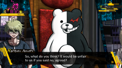 Danganronpa V3 Killing Harmony Demo Version Rantaro giving Monokuma terms