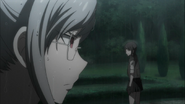 Despair Arc Episode 8 - Mukuro mockingly smiling at Peko