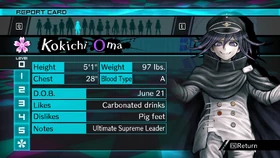 Kokichi Oma Report Card Page 0 (For Shuichi)