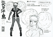 Danganronpa Another Episode "Second Generation Enoshima" scrapped design sketches[1]