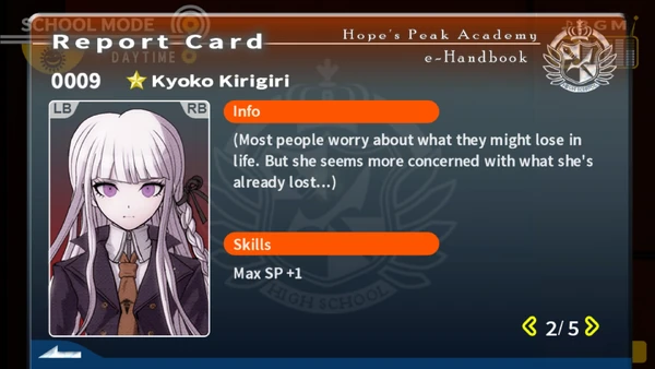 Kyoko Kirigiri Report Card Page 2