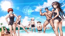 Estudiantes disfrutando en la playa