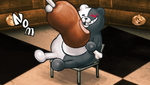 Monokuma eating the bone meat