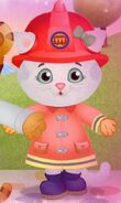 Katerina dressed as a firefighter