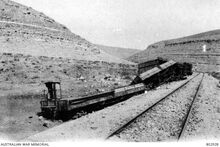 רכבת טורקית נטושה בעבר הירדן - A derailed Turkish train in the mountains.