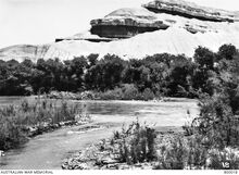 The junction of Wadi el Auja with the Jordan at Auja, Jordan Valley, in Palestine