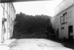 Lava flow advances down a Heimaey street