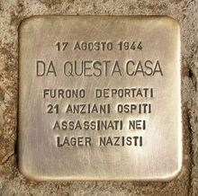 Stolperstein für 21 deportierte Menschen