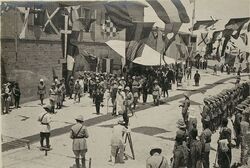 Herbert Samuel walking into Jaffa