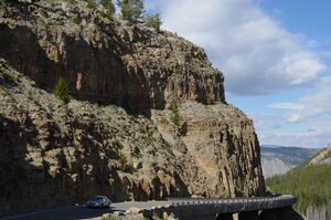 Welded tuff at Golden Gate in Yellowstone