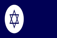 דגל "צי הסוחר העברי". משמש כיום כדגל צי הסוחר הישראלי מידותיו היו זהות לדגל העברי