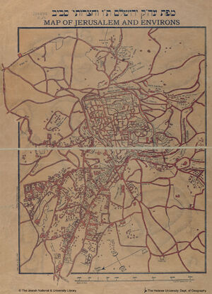 Chagise, Joseph Levy Map of Jerusalem and environs Jerusalem, [193-?].