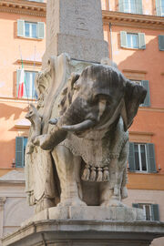 Berninis Elephant on Piazza della Minerva front view
