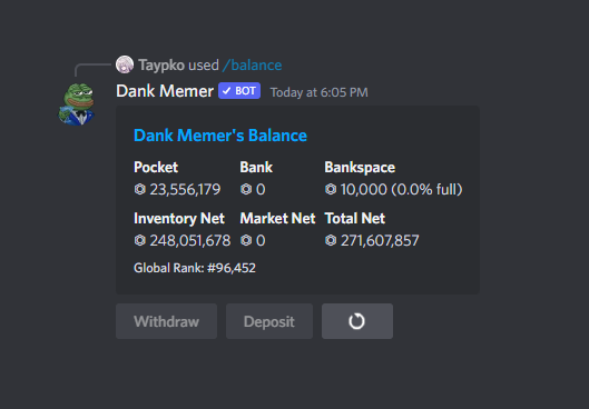 Discord bot suggestion: Dank Memer - Suggestions - Dark Gaming