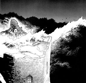 The giant releases a destructive beam.