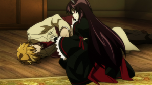 Hugh collapses.