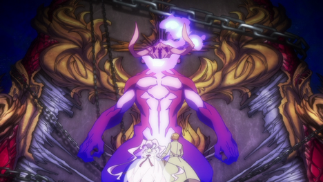 The guardian blocking the exit of the Dantalian' Bookshelf, as seen in the anime.
