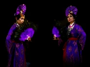 Thanh đồng Đỗ Thị Bích Phương hầu giá Cô Sáu, múa quạt. NAG Tewfic El-Sawy, "Hầu Đồng - The Spirit Mediums of Vietnam", t. 26