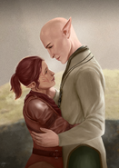 Variana and Solas by codenameyan on tumblr