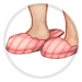 Pink Striped Slippers thumbnail.