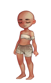 Bandages Underwear Fullbody Image.