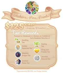 Stickers, Pins, Prints Tier