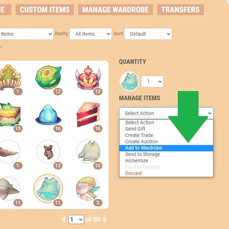 Add to Wardrobe Screenshot