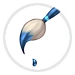 Blue Ink Paintbrush Image