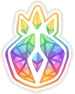 A hexagonal rainbow sigil symbolizing the deity Turara.
