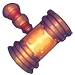 A heavy wooden gavel.