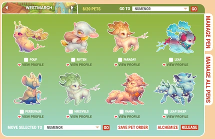 An inhabited menagerie full of pets.