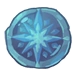 A large blue circular stone with a faint eight-pointed star in the center.