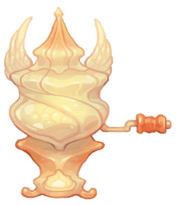 A Dappervolk chance machine, which looks like a golden urn.