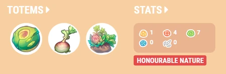 The Pet Stats Menu and Totem Menu from a pet profile page.