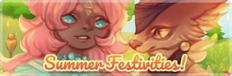 Banner for the Summer Festivities, featuring Lilia and Fantasia.