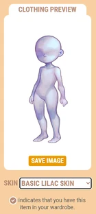 The Basic Lilac Skin on an avatar, wearing no clothing.