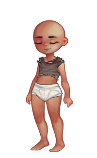 Torn Underwear Fullbody Image.