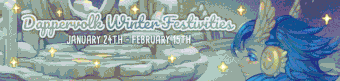 Banner for Pellumi's Winter Festivities, featuring the grey Soll's Ruins.